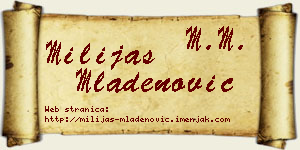 Milijas Mladenović vizit kartica